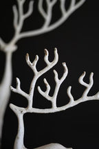 S/2 White Cast Iron Deer
