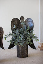 S/2 Rustic Metal Angel Candle Holder