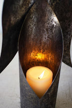 S/2 Rustic Metal Angel Candle Holder