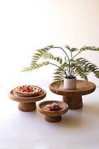 Etched Wood Serving Stand Md