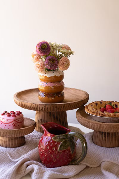 Etched Wood Serving Stand Md