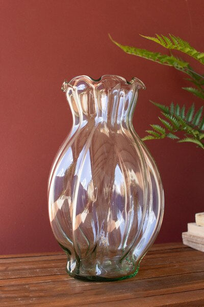 Melon Vase W/ Ruffled Edge
