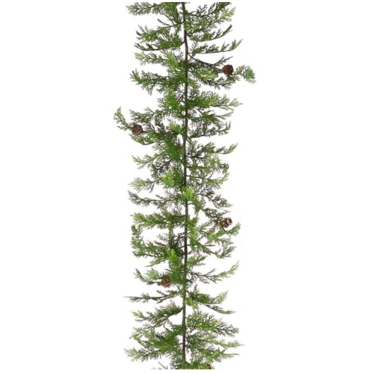 65" Cypress Pinecone Garland