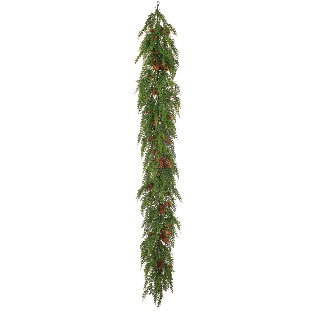 6' Cedar Garland w/ Pinecone