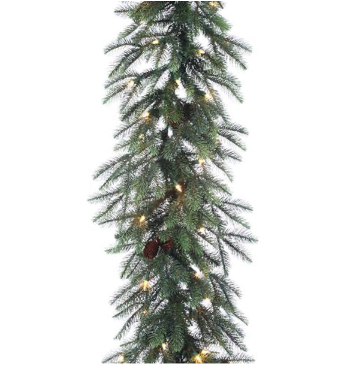 9' Pine Garland w/ Lights
