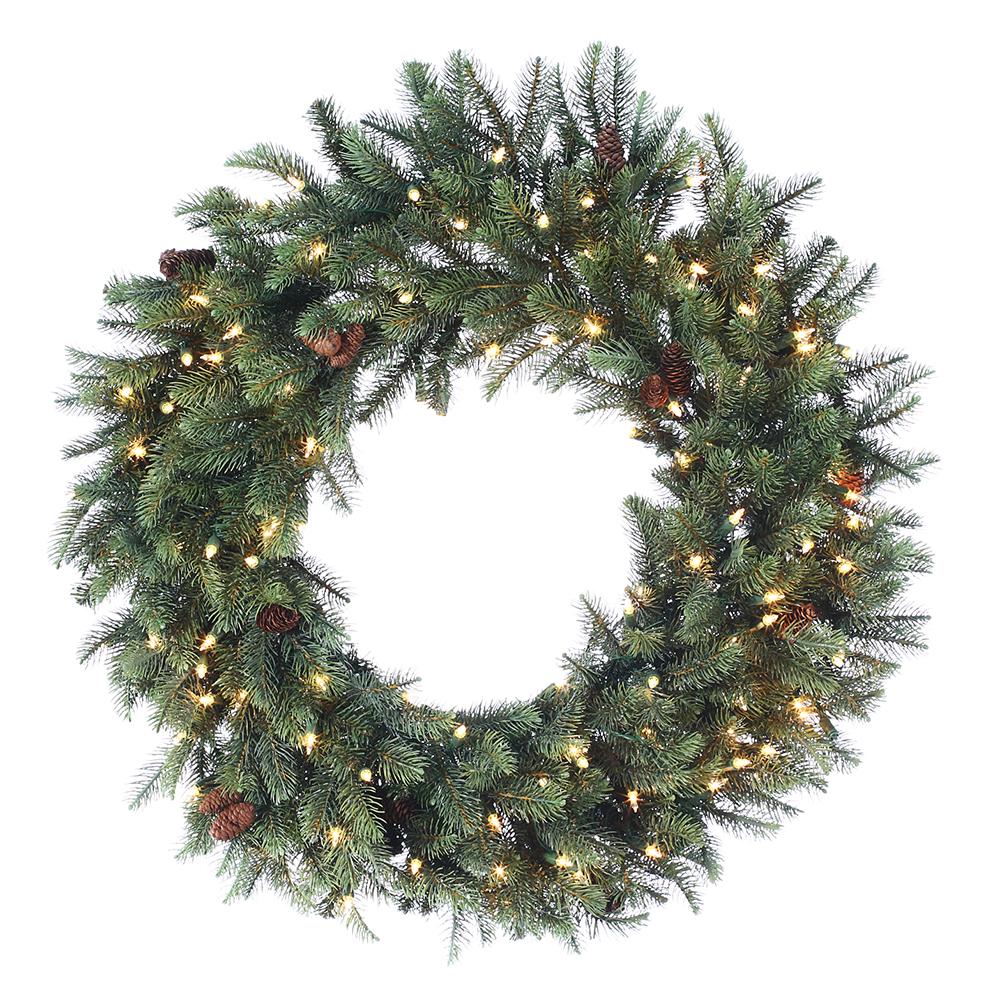 30" Pine Wreath W/ Lights