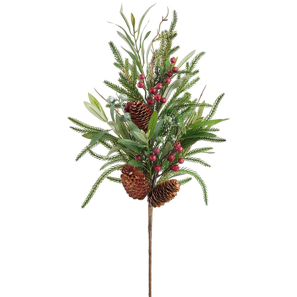 28" Pinecone Berry & Euc. Spray