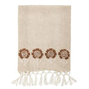 Floral Bloom Embroidered Towel