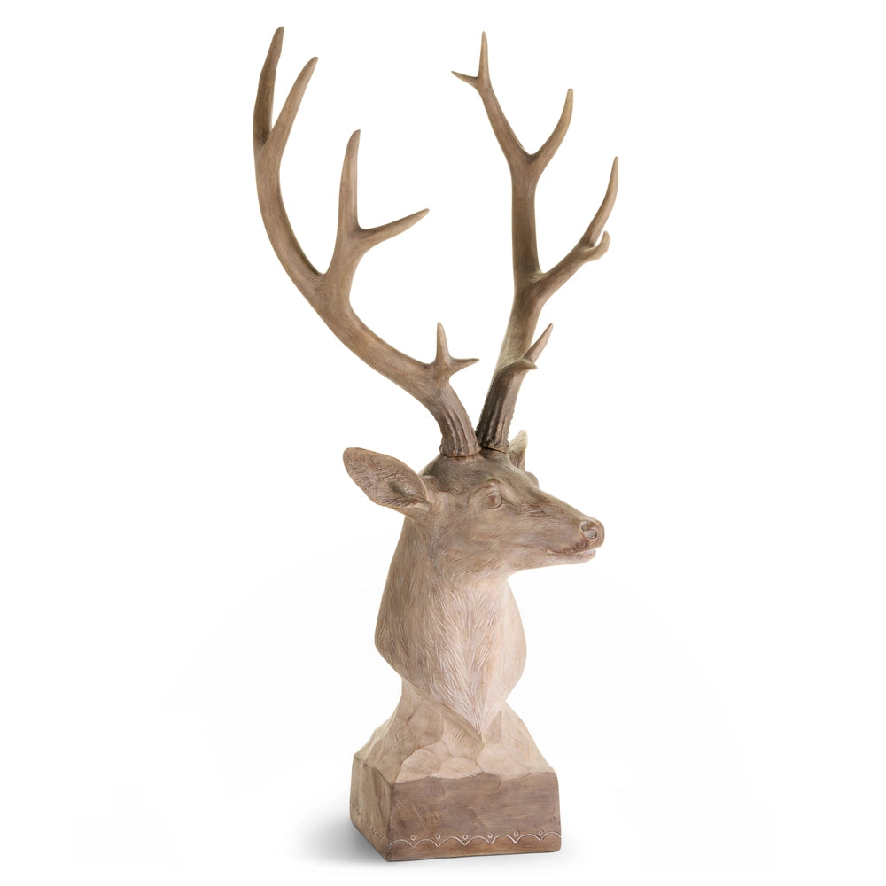 51" Carved Deer Bust