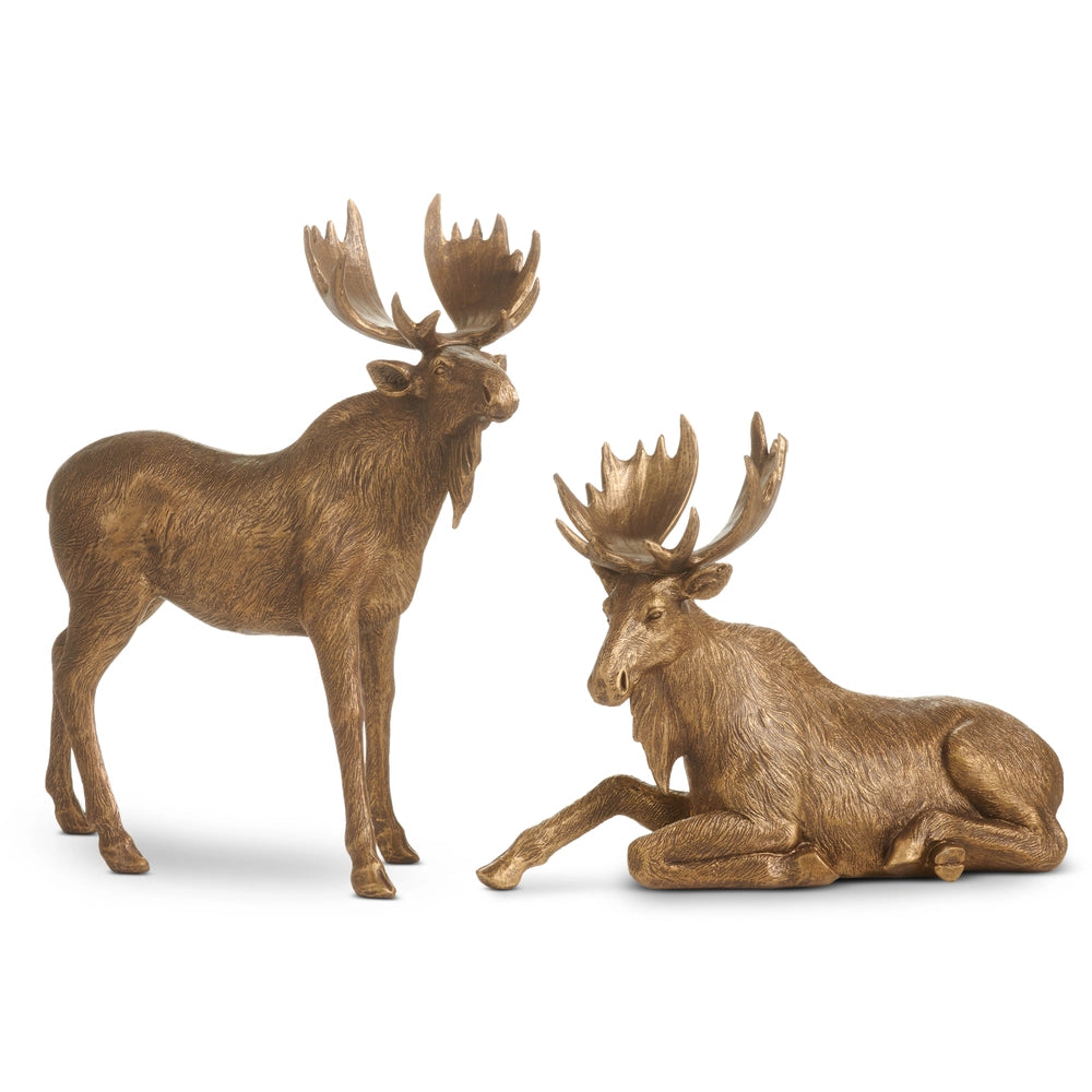 Antique Gold Moose S/2