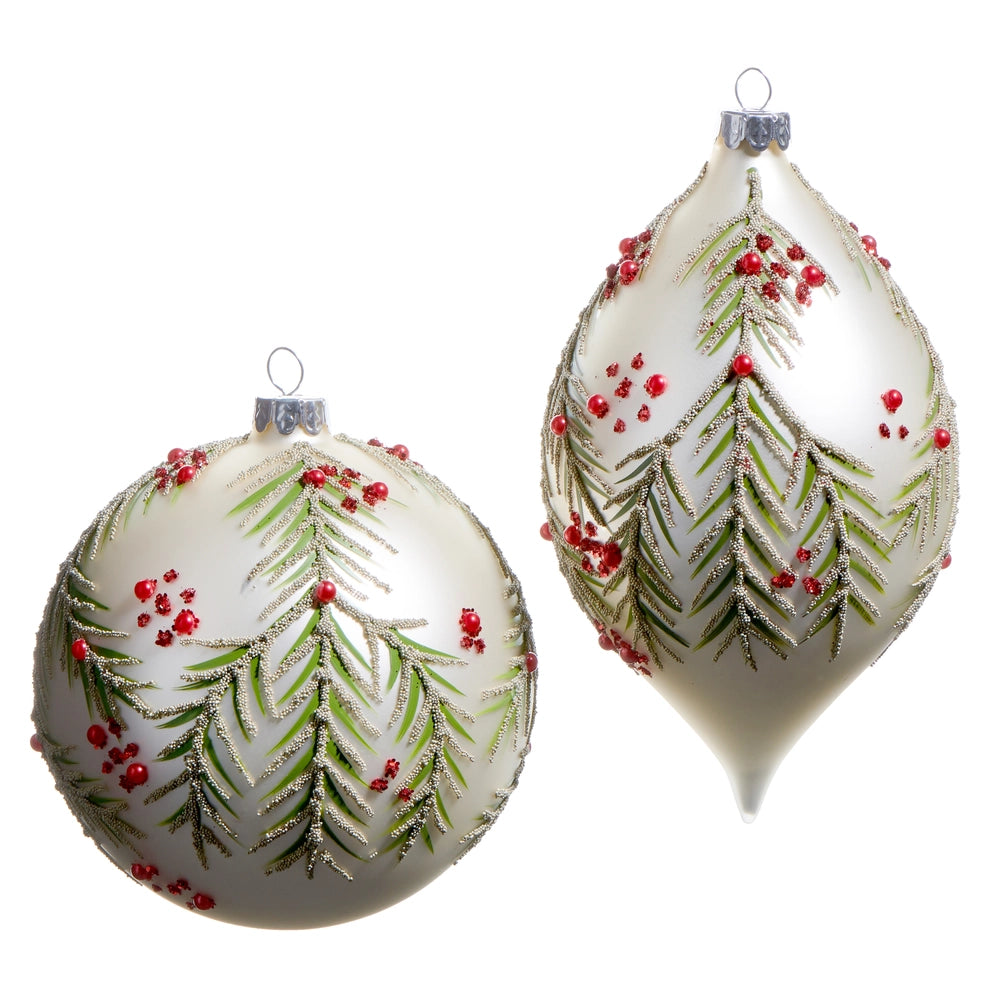 5" Berry & Pine Pattern Orn.