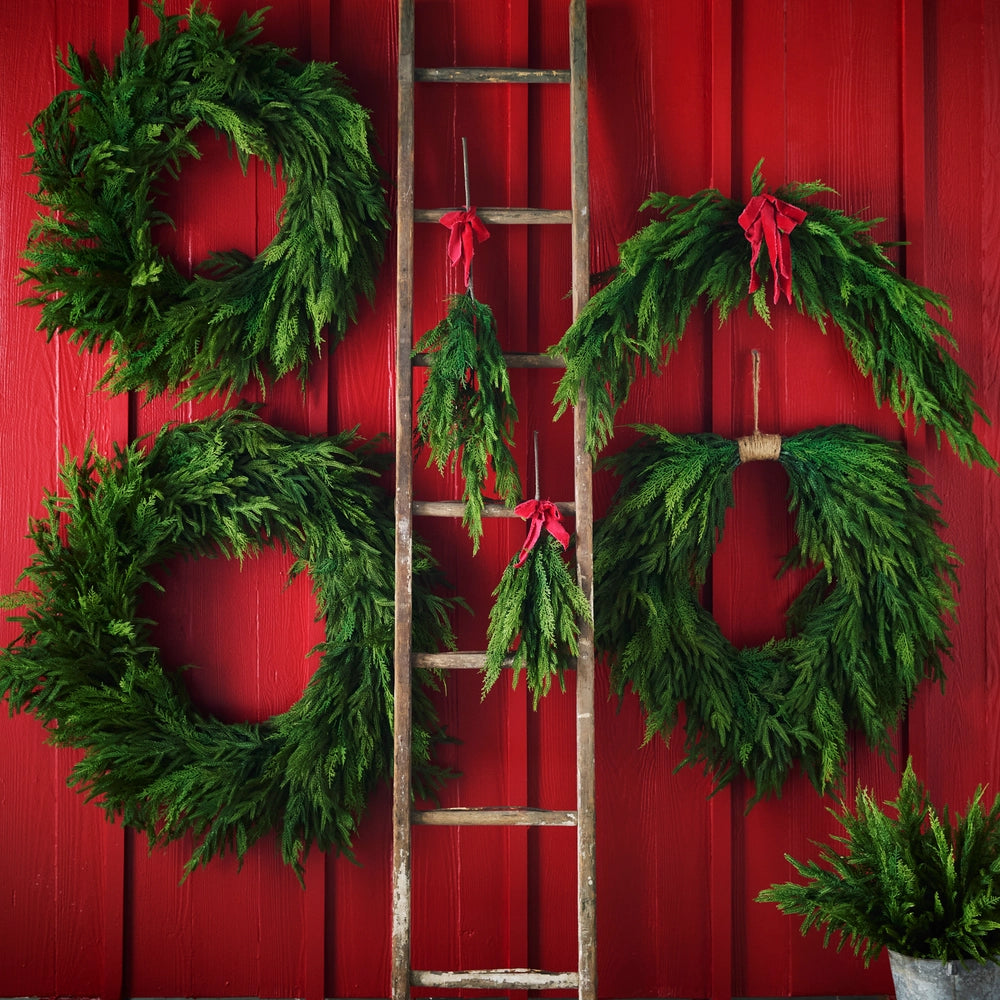 38" Mixed Greenery Wreath