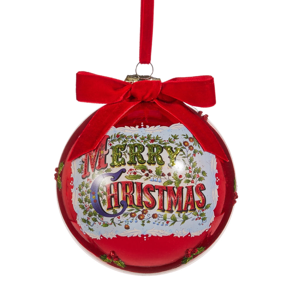 Antique Merry Christmas Ball Orn.