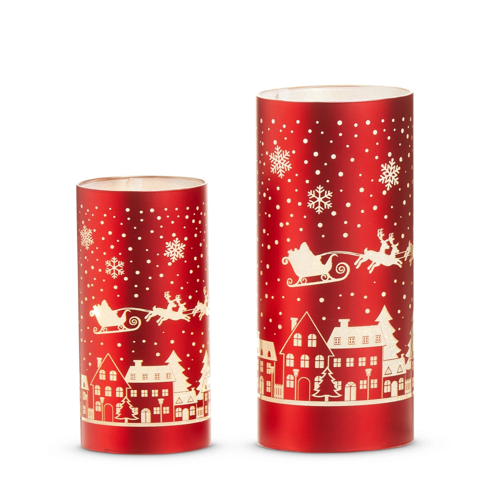 Lighted Christmas Town Lantern S/2