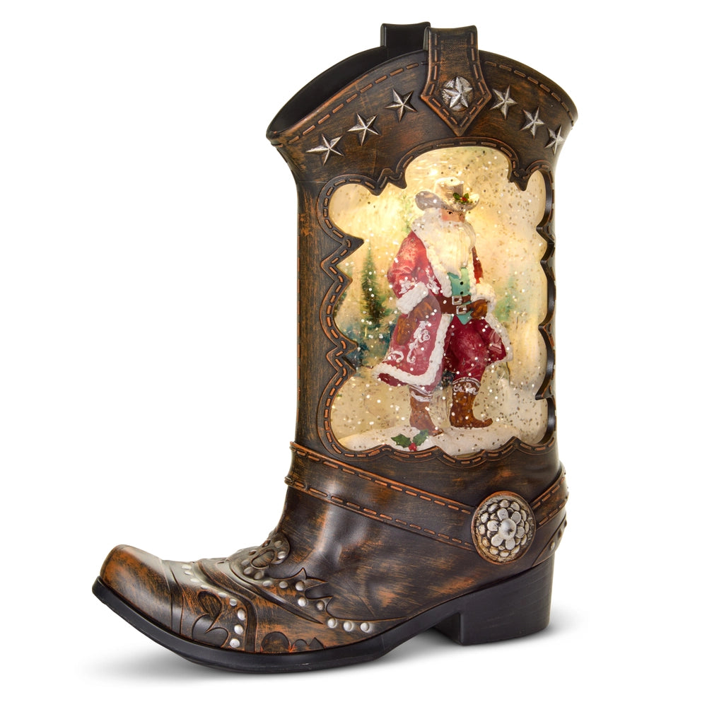 10" Cowboy Claus Lighted Water Boot
