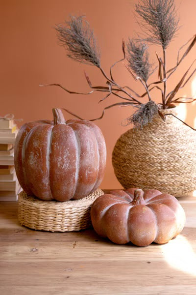S/2 Paper Mache Pumpkins