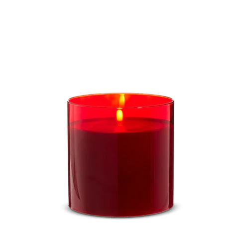 6x6 Red Glass Candle
