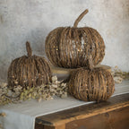 7.5" Lighted Rattan Pumpkin