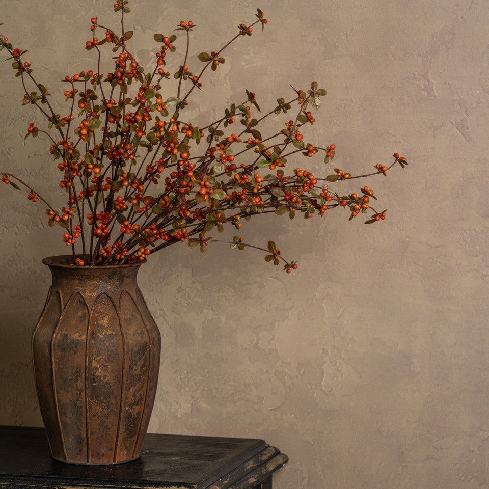 34" Orange Berry Spray