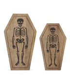 Sm Wood Coffin Skeleton Board