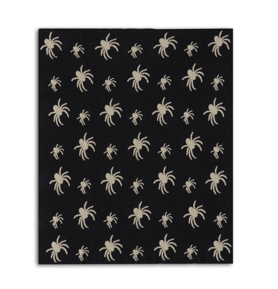 60" Blk. & Cream Spider Throw