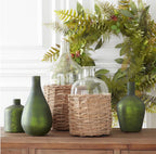 Sm Clear Glass Bottles in Rattan