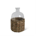 Sm Clear Glass Bottles in Rattan