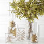 Sm Glass Vase w/ Dried Leaf
