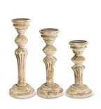 Med Distressed Wood Candleholder