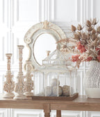 Med Distressed Wood Ornate Candleholders