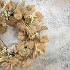 24" Beige Mixed Leaf & Pumpkin Wreath