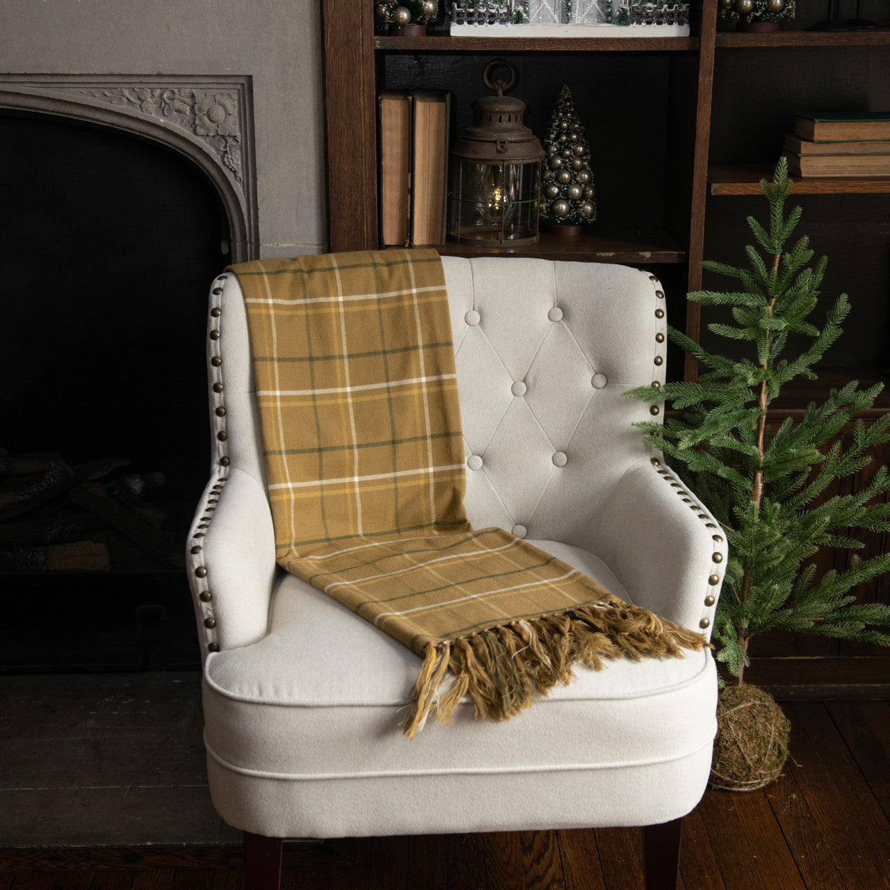 Mustard Plaid Throw