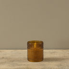 4" Amber Dotted Glass Candle