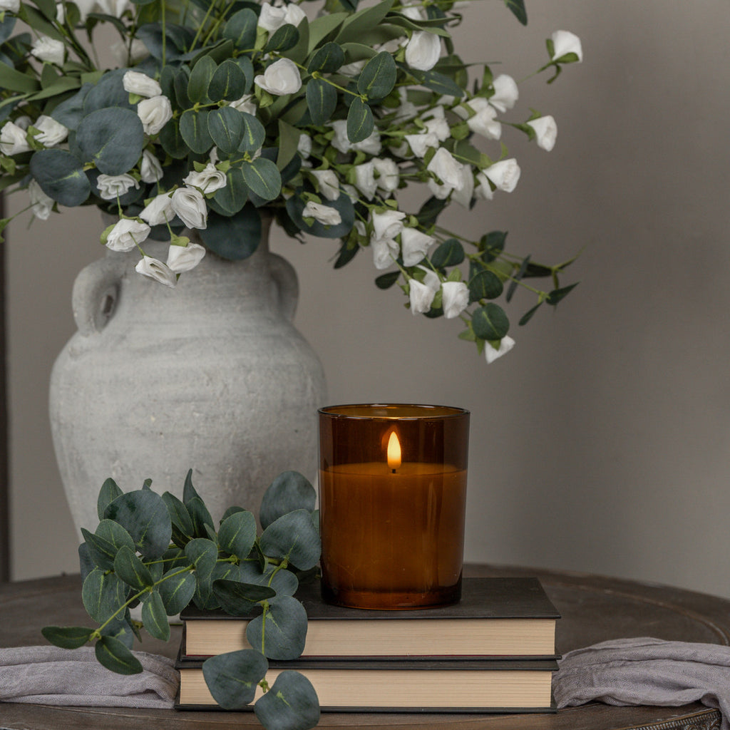 5" Amber Thick Glass Candle