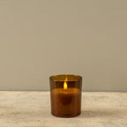4" Amber Thick Glass Candle