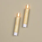 S/2 - 5.75" Flame Cream Taper Candle