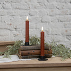 S/2 7.25" Flame Bronze Taper Candle