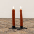 S/2 7.25" Flame Bronze Taper Candle