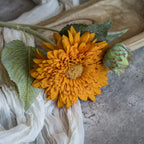 18" Orange Sunflower Spray
