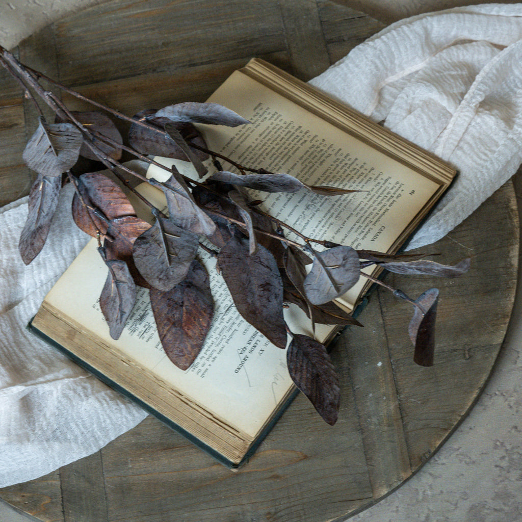 36" Metallic Copper Magnolia Spray