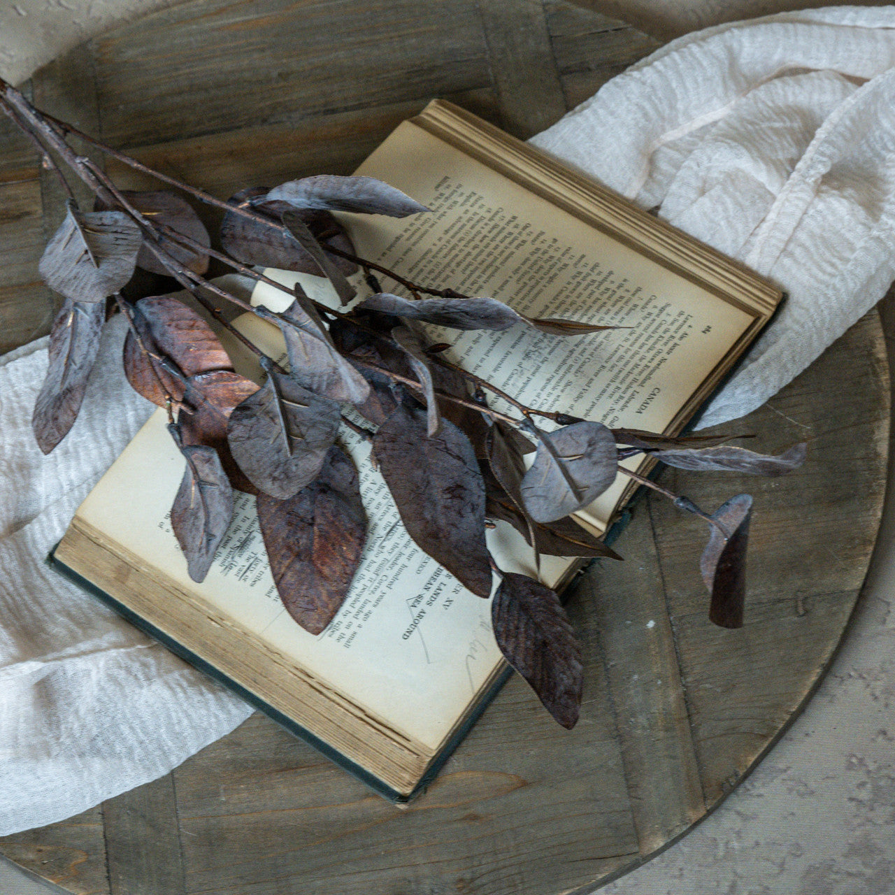 36" Metallic Copper Magnolia Spray