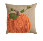Square Pumpkin Vine Pillow