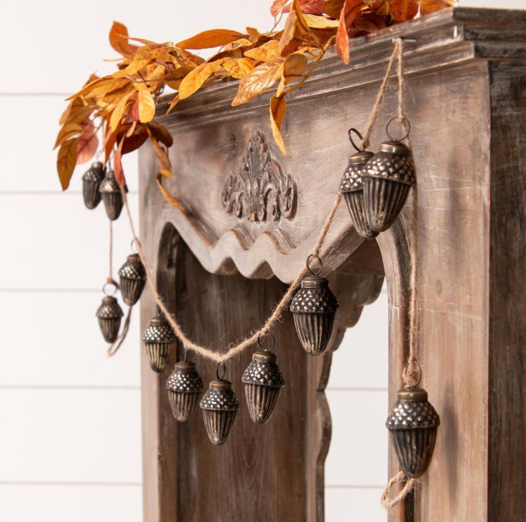 Antique Glass Acorn Garland
