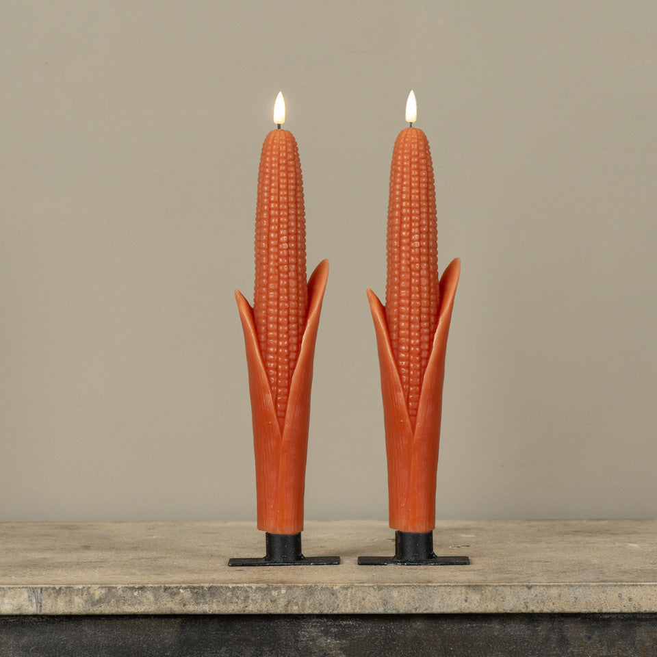 S/2 - 12" Orange Candy Taper Candle