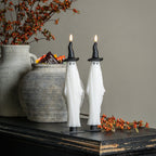 S/2 - 12" Ghost w/ Witch hat Taper Candle