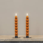 S/2 9.75" Stacked Jack O Lantern Taper Candle