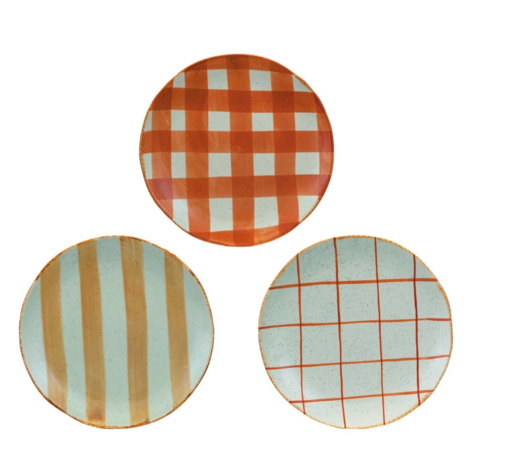 Stoneware Plate w/ Pattern