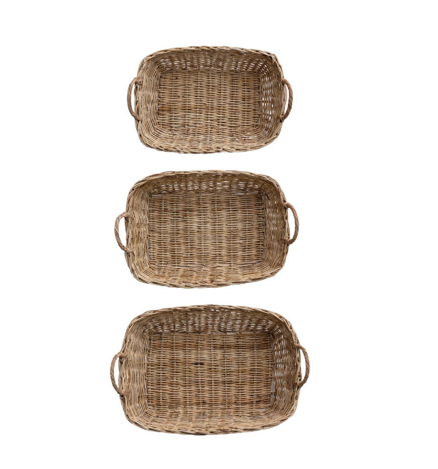Med Hand Woven Rattan Baskets