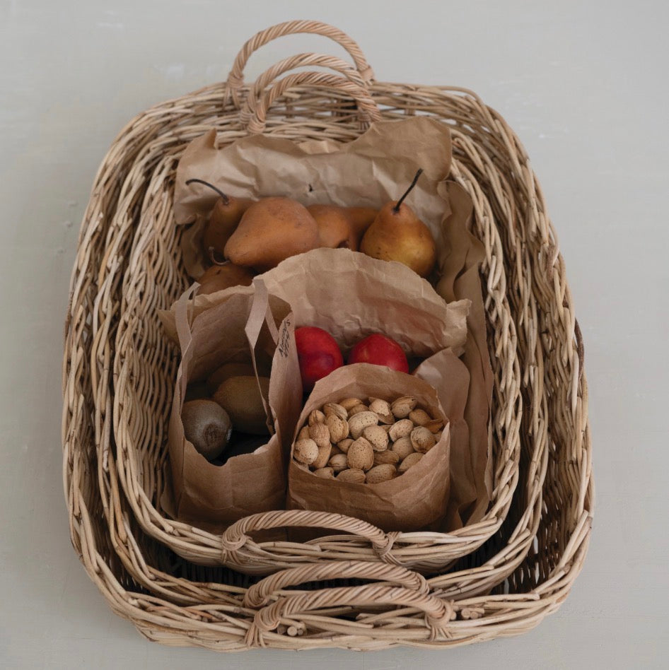 Med Hand Woven Rattan Baskets