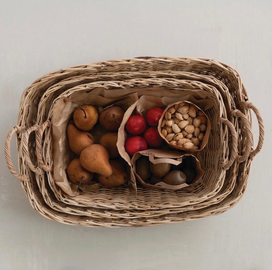 Med Hand Woven Rattan Baskets